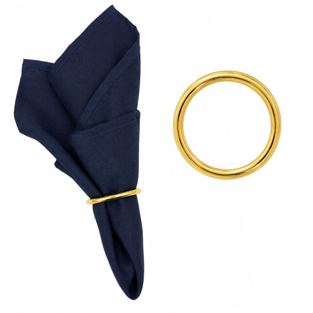 Kit 6 Anel Argola Porta Guardanapo Dourada Mesa Posta Jantar